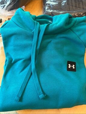 Under Armour Teal/Blue Pullover Hoodie with Logo Patch